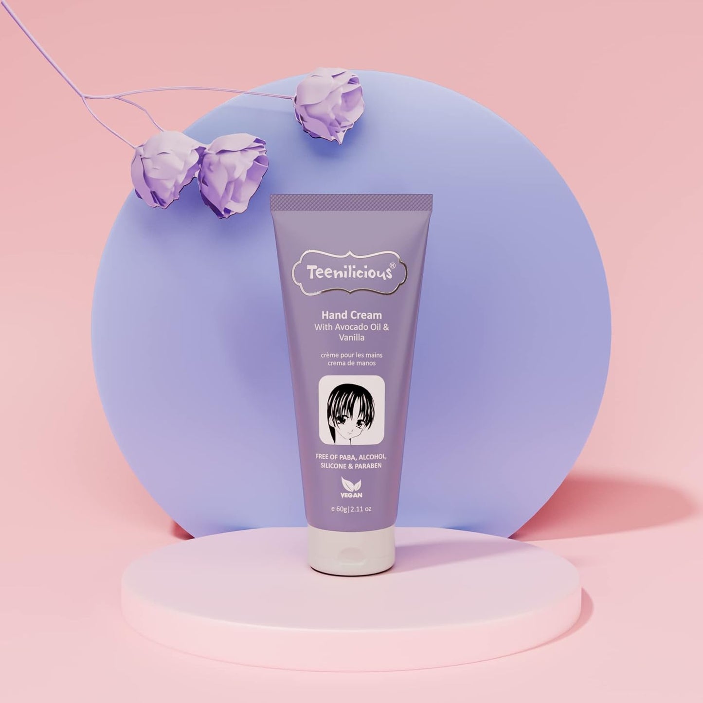 Teenilicious Hand Cream for Women with Avocado Oil & Vanilla | Winter Moisturizing Cream for Dry and Rough Hands | Vegan | Free from Alcohol, Silicones, Paraben & Sulphates | All Skin Type | 60gm