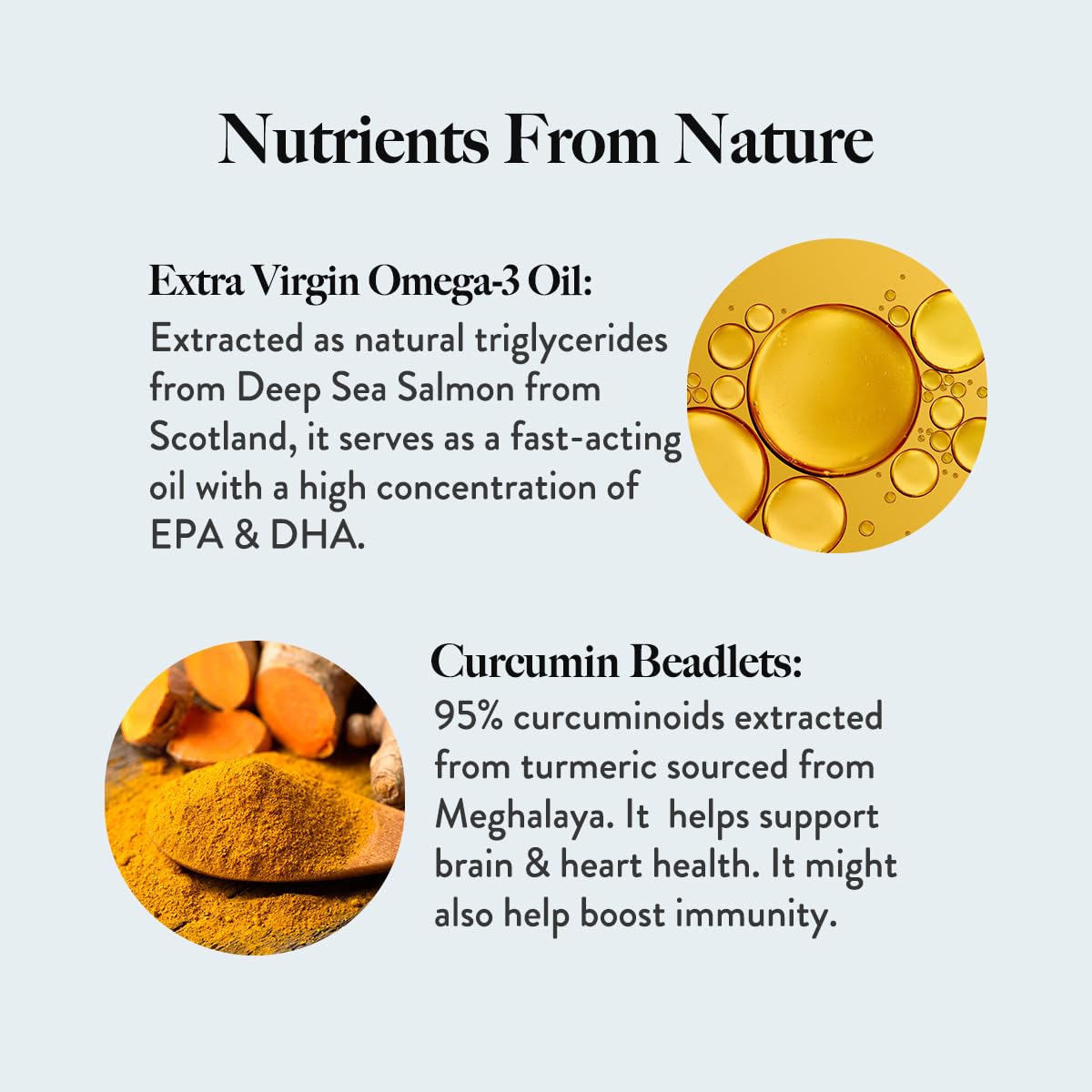 Zephivo Wellbeing Nutrition Slow Triple Strength Omega 3 Fish Oil Capsules for Men and Women 1240mg | 620mg EPA, 397mg DHA | Advanced Omega 3 Supplement with Curcumin for Brain, Joint & Heart (60 Capsules)