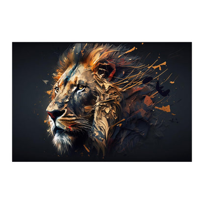 Lion Paintings for Living room, Lion Poster Big Size with Sparkle Coated Lamination - 22324 (Self Adhesive) 18x24 Inch