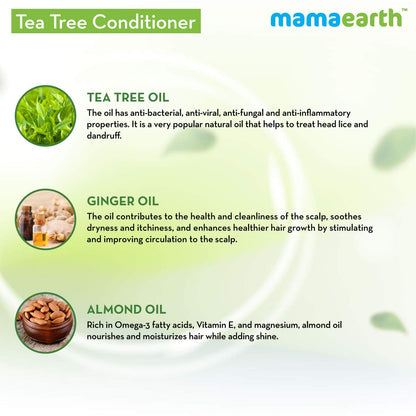 Mamaearth Anti Dandruff Conditioner, With Tea Tree & Ginger Oil, For Dandruff Free Hair 250 Millilitres