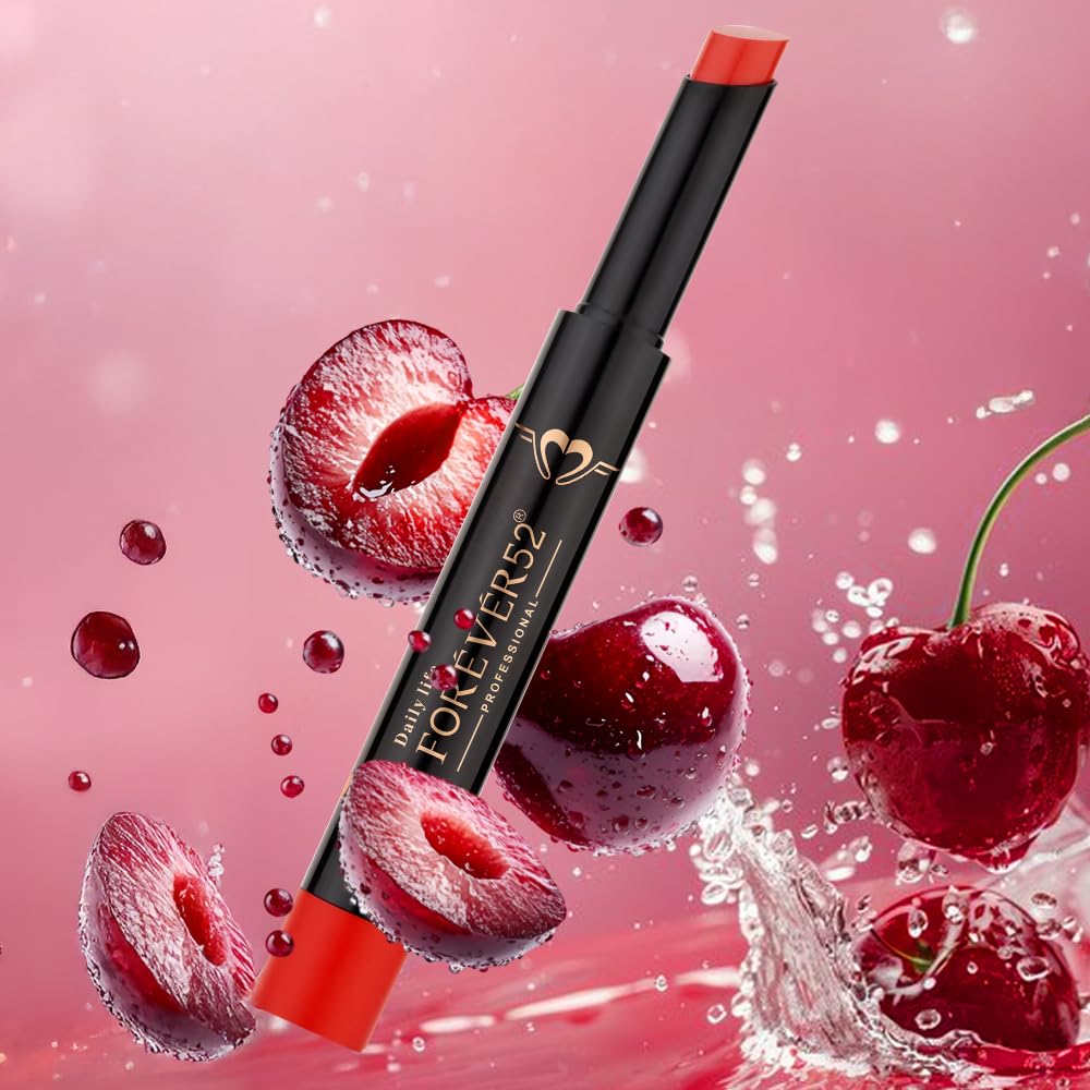 Forever52 Daily Life Hydra Lipstick, Semi-Matte Finish| Enriched with Hyaluronic Acid, Vitamin E & UVB Filter| 97% Lip Darkness Reduction | Vegan & Cruelty Free (CHERRYDROP-11, 2g)