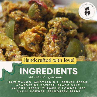 Momade Miracles Punjabi Mango Pickle | Aam Ka Achar | Less Oil | Home Made Pickle in fresh | Traditional Indian Recipe | Mustard Oil | Fresh Mango Aachar | 400g
