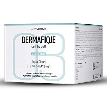 Dermafique Aqua Cloud Hydrating Crème 200g | Weightless & Non-greasy |Plumps, Improves Elasticity & Barrier,Anti-Ageing|Dry, Oily, Normal Skin Moisturizer for summer| DermatTested on Indian Skin