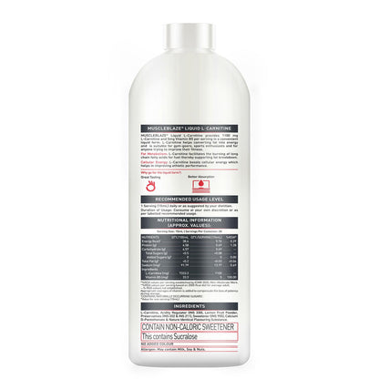 MuscleBlaze Liquid L-Carnitine 1100 Mg (450 Ml,30 Servings)|Converts Fat Into Energy,1 Count