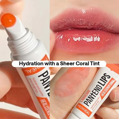 MEDIHEAL Pantenolips Healssence (10 ml, Coral) Hydrating Korean Treatment for lips with Panthenol & Shea Butter for Dry Chapped Lips, Moisturizing Nourishing lip Treatment, Glossy Lip Care