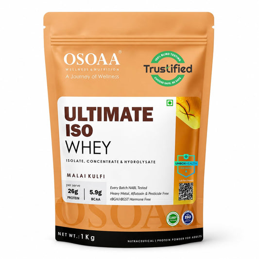 OSOAA Ultimate ISO Whey protein powder package on a white background