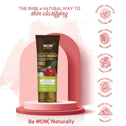 WOW Skin Science Apple Cider Vinegar Foaming Face Wash | Deep Cleansing | For Oily Skin | Fresh, Clear Skin | For Acne & Pimples | Paraben & Sulphates Free| Face Wash for Women & Men | 100 ml