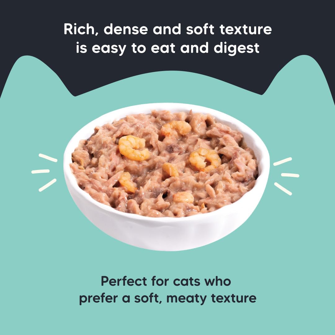 Meowsi by HUFT Tuna & Shrimp Pate Wet Cat Food - 80 gm | Delicious & Creamy Food for Persian & All Breeds | Rich in Omega-3, Essential Nutrients & Hydration for Optimal Health