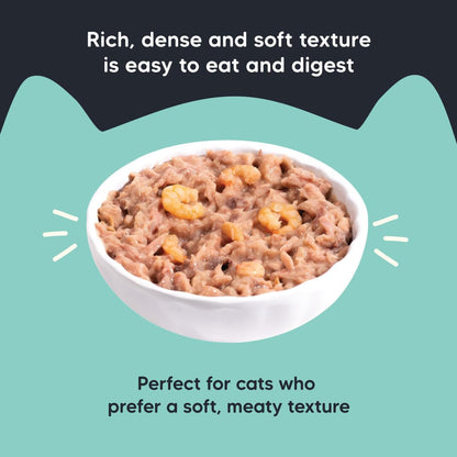 Meowsi by HUFT Tuna & Shrimp Pate Wet Cat Food - 80 gm | Delicious & Creamy Food for Persian & All Breeds | Rich in Omega-3, Essential Nutrients & Hydration for Optimal Health