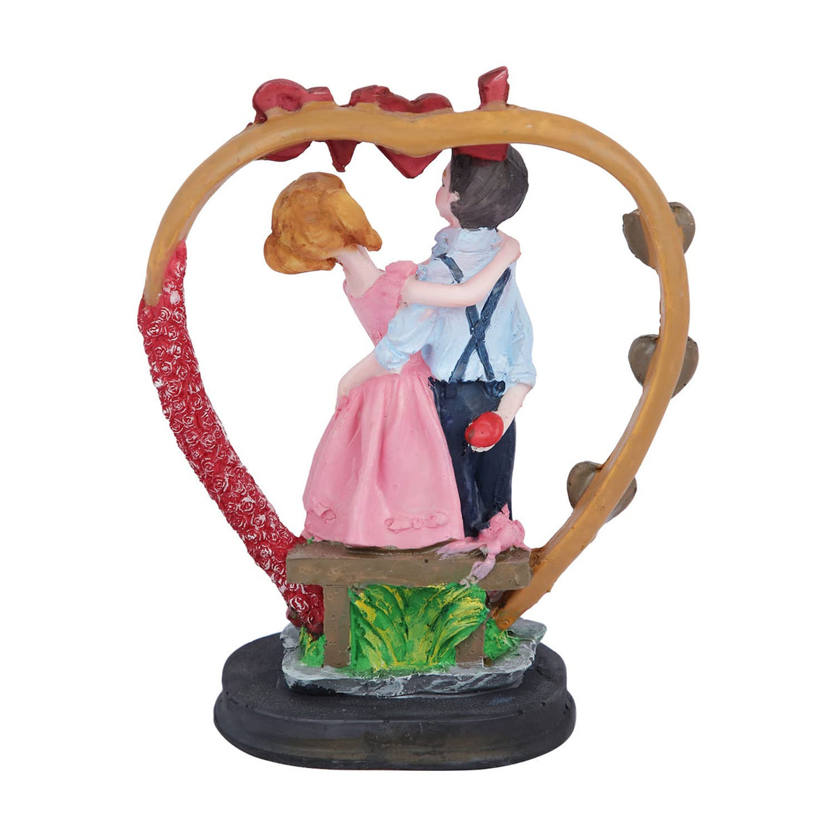 Love Couple Home Decorative Showpiece, Couple on Heart Sculpture Figurine Gift for Home Decor, Table Top, Couple, (5.8x3x7 Inches)