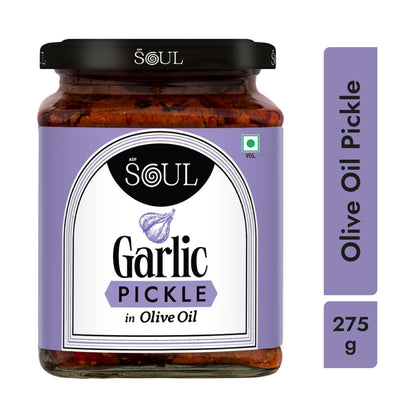 ADF Soul Garlic Pickle Made in 100% Olive Oil | Our bestselling garlic pickle is strong, spicy & cooked to perfection | 275g