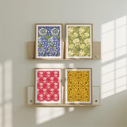 Set of 4 William Morris Wall Painting for Bedroom & Paintings for Living Room Wall Decor - (10.5X13.5 Inch, Wall Art Paintings)