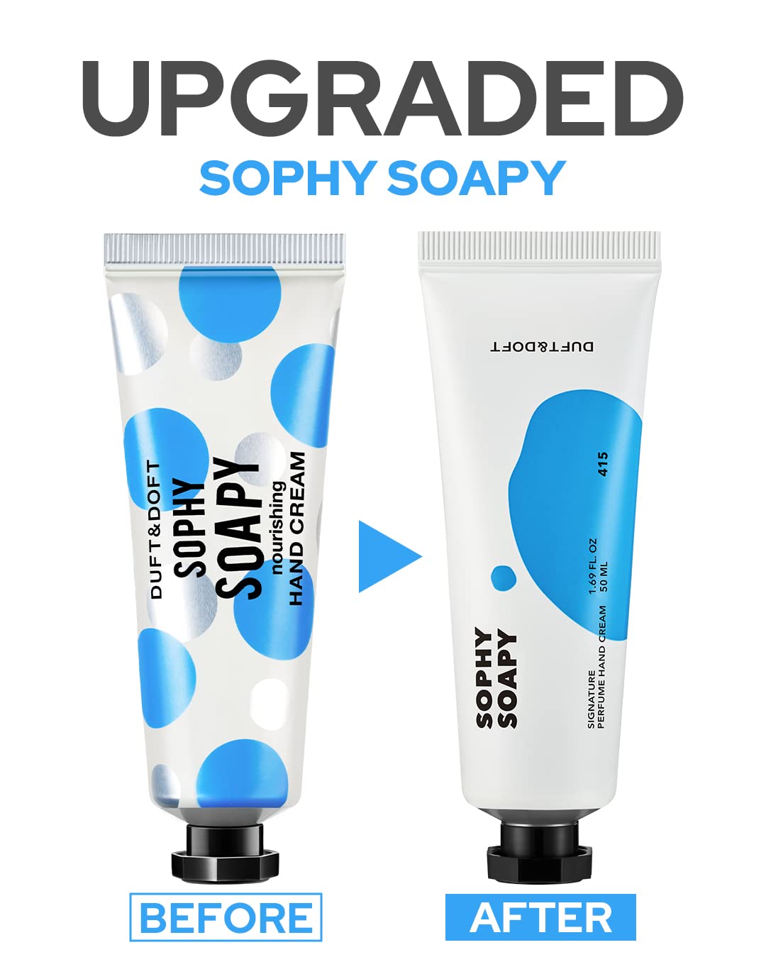 Duft & Doft Sophy Soapy Perfume Hand Cream (50g) - Rose & Musk Fragrance, Hypoallergenic Non-Greasy, 100H Long-Lasting Scent, for Sensitive Skin