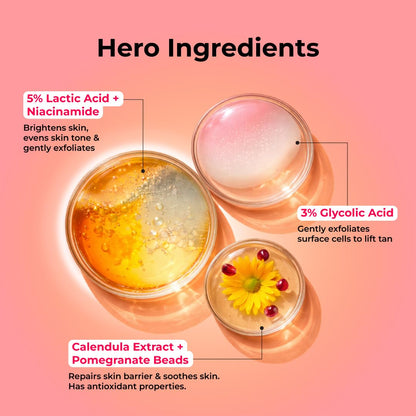 FoxTale Hula Hoop 8% De-Tan Body Wash by Foxtale | Removes Tan & Reduces Pigmentation | With Niacinamide, Glycolic Acid, & Calendula Extract | For All Skin Types | 250 ml
