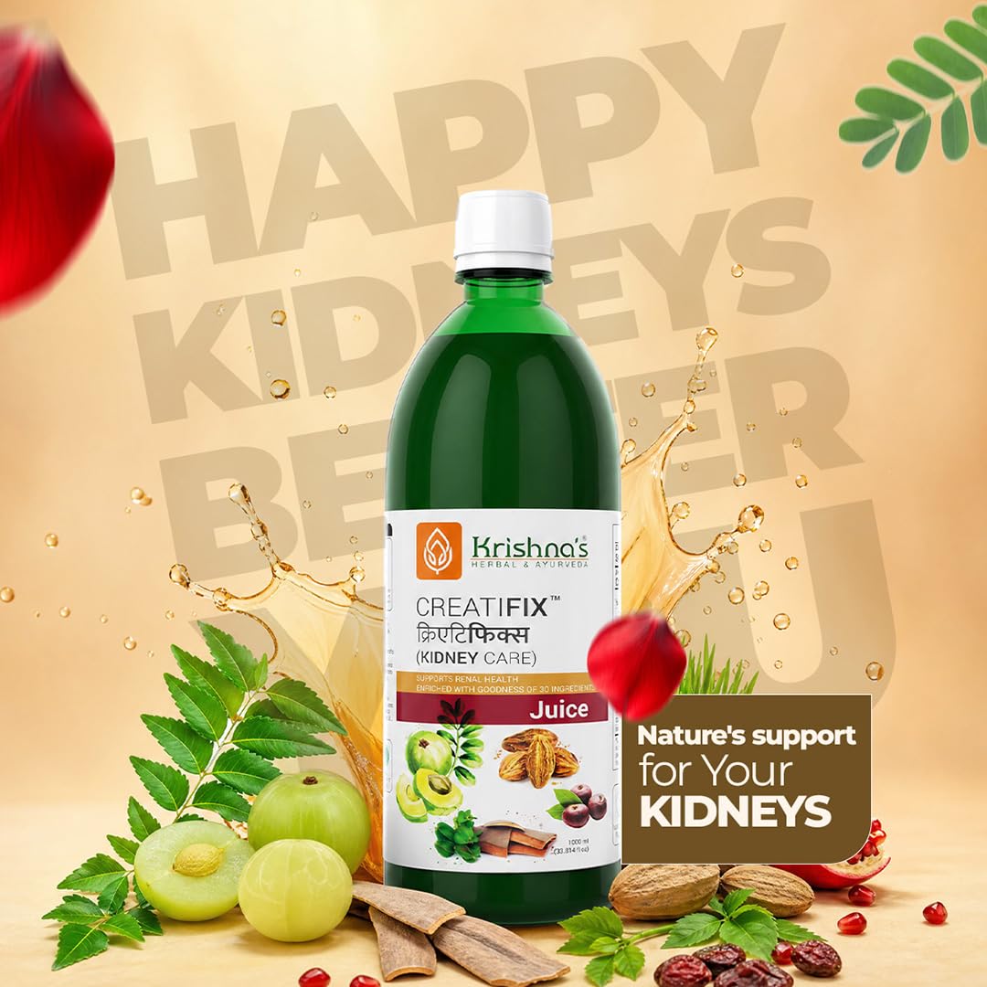 Krishna's Creatifix Juice – 1000 ml | For Healthy Kidneys & Renal Support | Enriched with 30 Ayurvedic Herbs | Supports Kidney Care & Detox | Herbal & Ayurveda Formula
