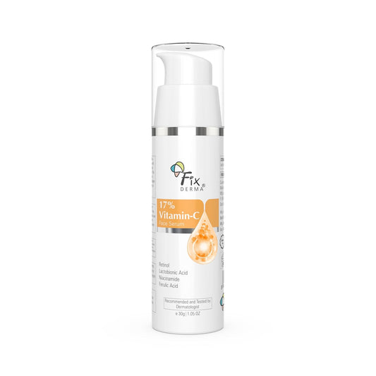 Fixderma 17% Vitamin C Face Serum for Glowing Skin | Retinol Face Serum for Skin Brightening | Anti Aging Night Face Serum with Niacinamide for Women and Men 30gm