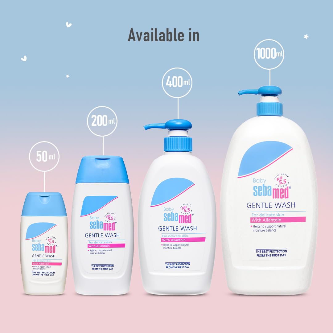 Sebamed Baby Gentle Wash|pH 5.5|Baby Body Wash|Soap Free|Tear Free|1000 ml