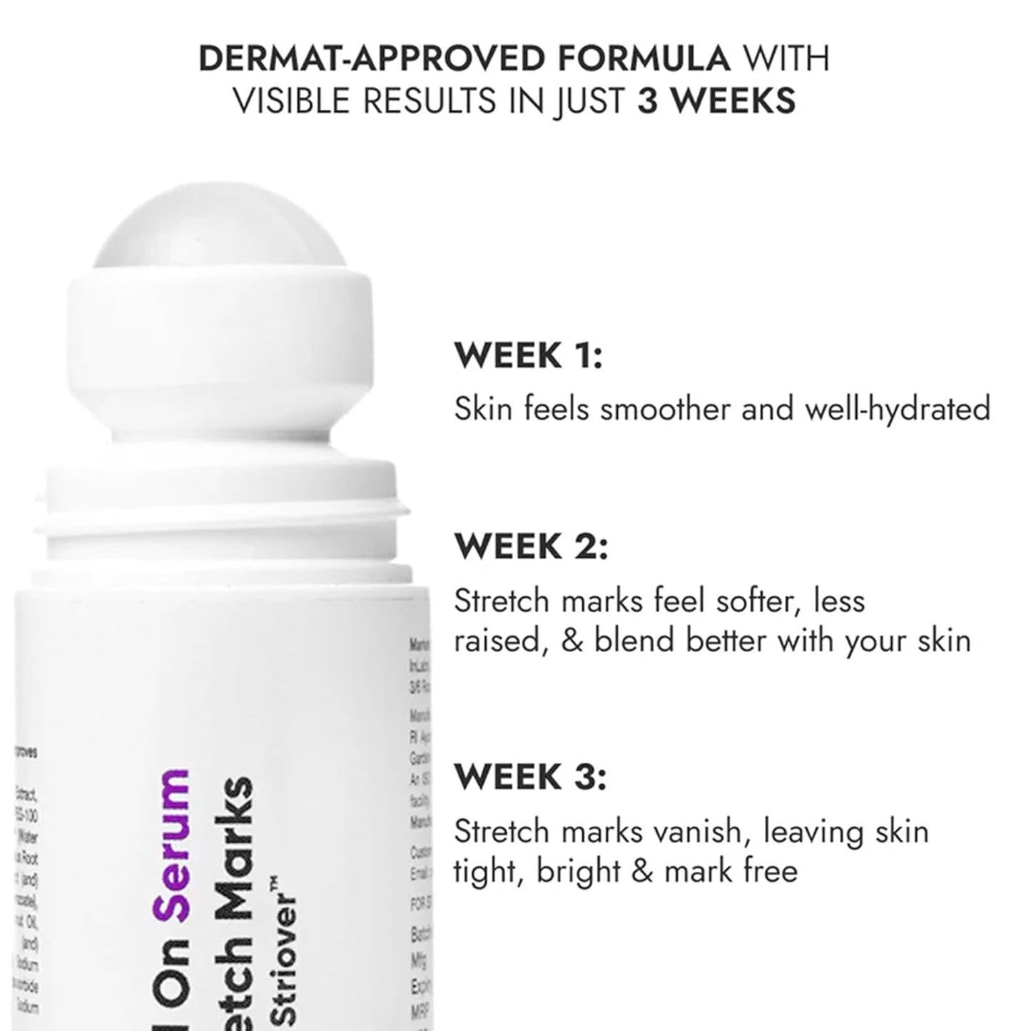 Cos-IQ Stretch Marks Removal Roll-On Serum with Striover | Scar Removal | Uneven Skin Tone | All Skin Types | 40ml