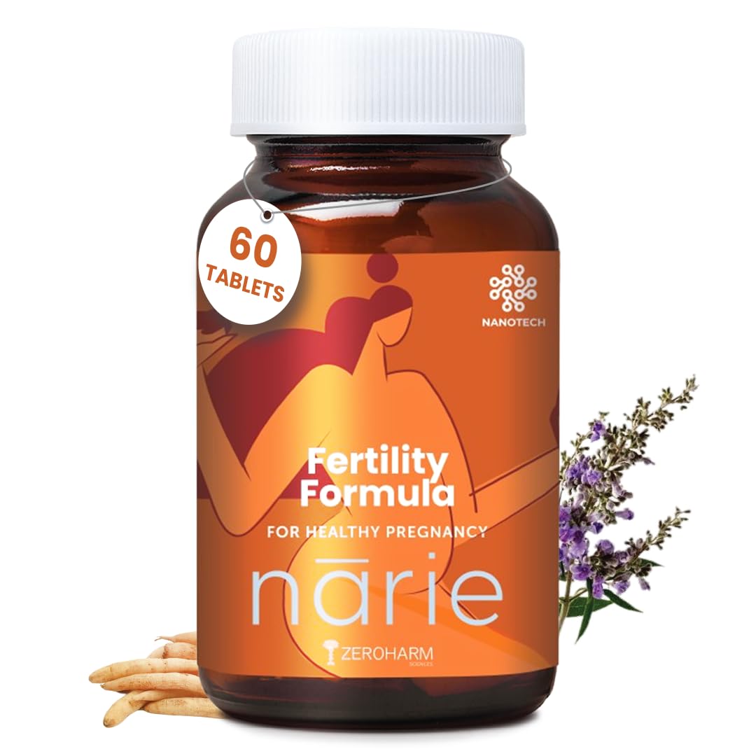 ZEROHARM Narie Fertility Formula Tablets | Natural Conception | Healthy Pregnancy | Prevents Pregnancy Complications | Shatavari, Jivanti, Shivalingi, Chaste Berry & Black Cohosh | 60 Veg Tablets
