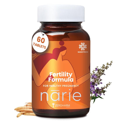 ZEROHARM Narie Fertility Formula Tablets | Natural Conception | Healthy Pregnancy | Prevents Pregnancy Complications | Shatavari, Jivanti, Shivalingi, Chaste Berry & Black Cohosh | 60 Veg Tablets