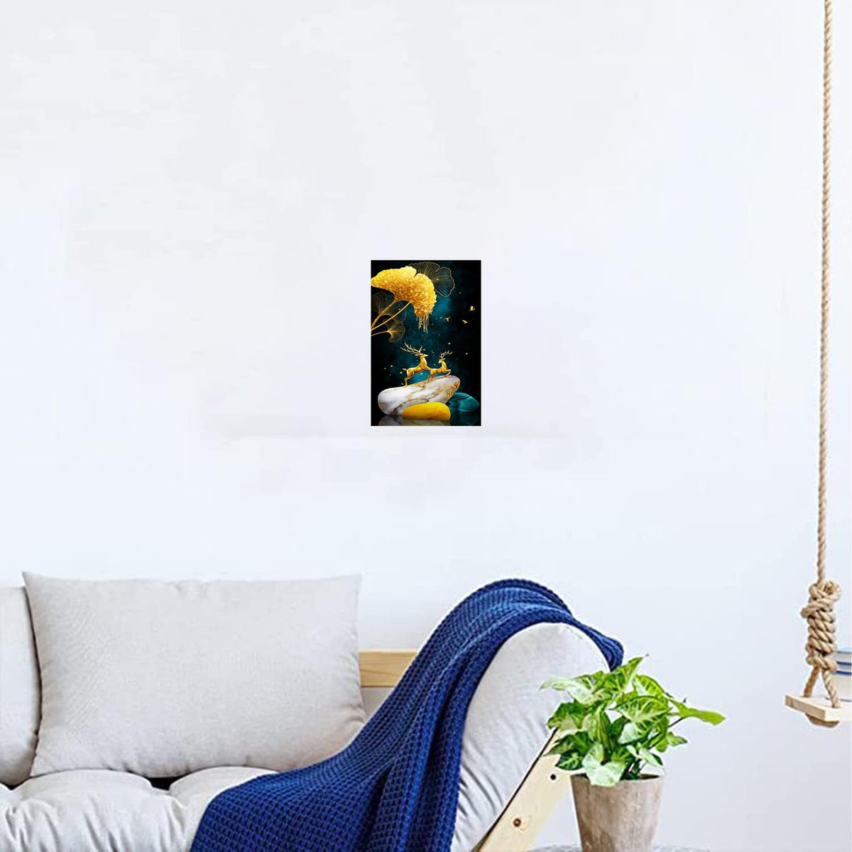 Deer Paintings for Living room, Deer Poster Big Size with Sparkle Coated Lamination - 15509 (Self Adhesive) 18x24 Inch