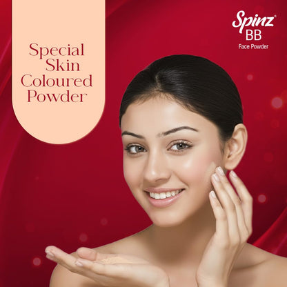 Spinz BB Brightening & Beauty Face Talc for Instant Brightness | Lasts 2X Longer, Covers Dark Spots and Blemishes, Gives Soft and Smooth Skin (Natural Beige) – 70 gm