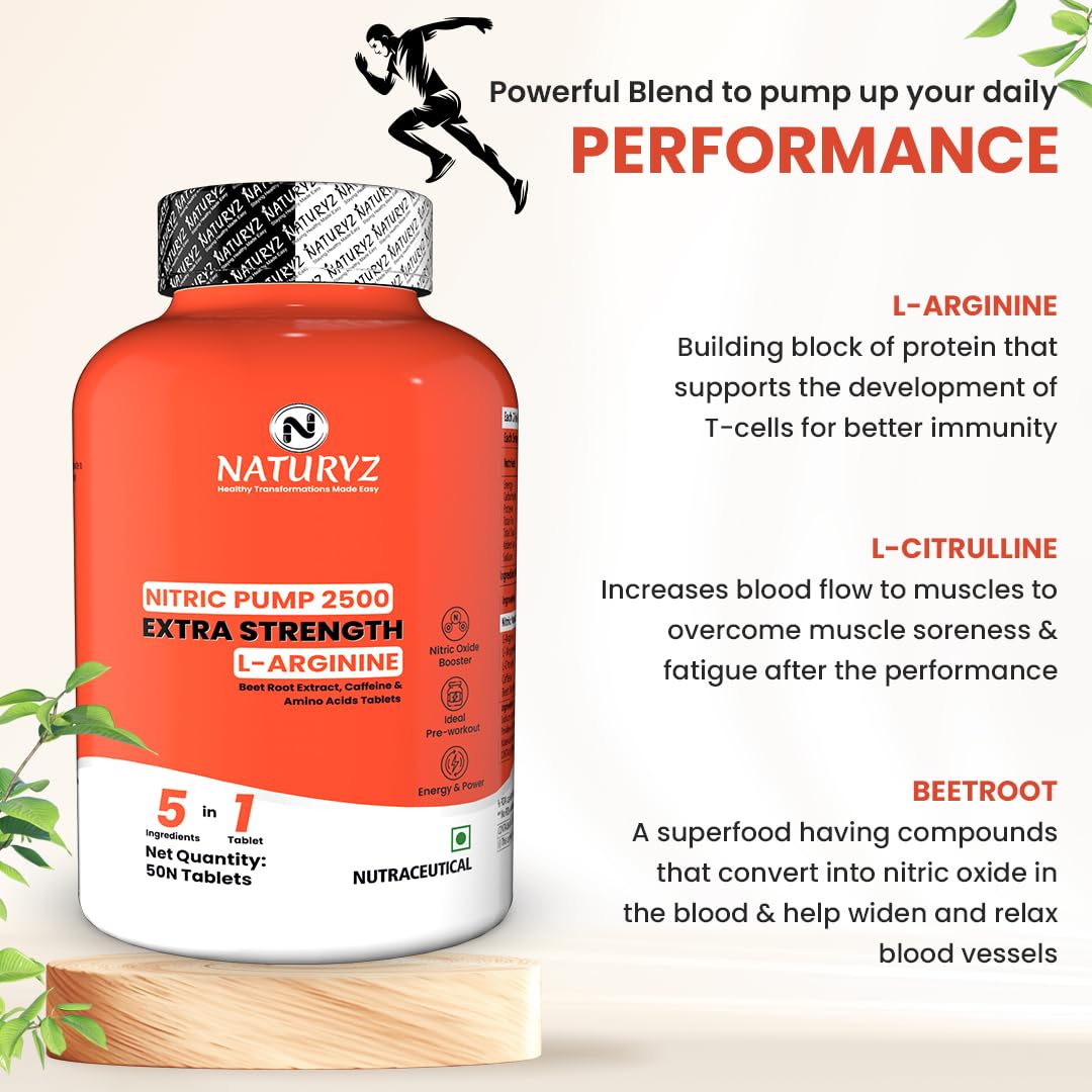 Naturyz supplement bottle with product details on a light background
