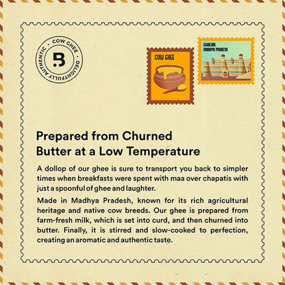 Barosi Premium Cow Ghee | 100% Pure | Danedar Texture | Rich In Good Fats And Antioxidants | Easy To Digest