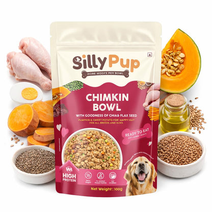 Silly Pup Chicken Dog Food | Gently Cooked Wet Food | Real Chicken, Pumpkin & Seeds | No Preservatives, No Sugar | Vet Crafted | High Protein | All Breeds & Age (1 Pouch (100g))