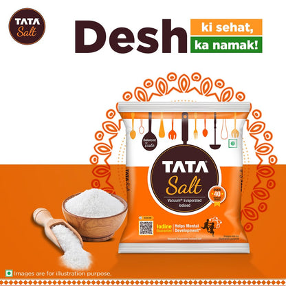 Tata Salt 1 Kg, Free Flowing and Iodised Namak, Vacuum Evaporated, Salt in Fresh
