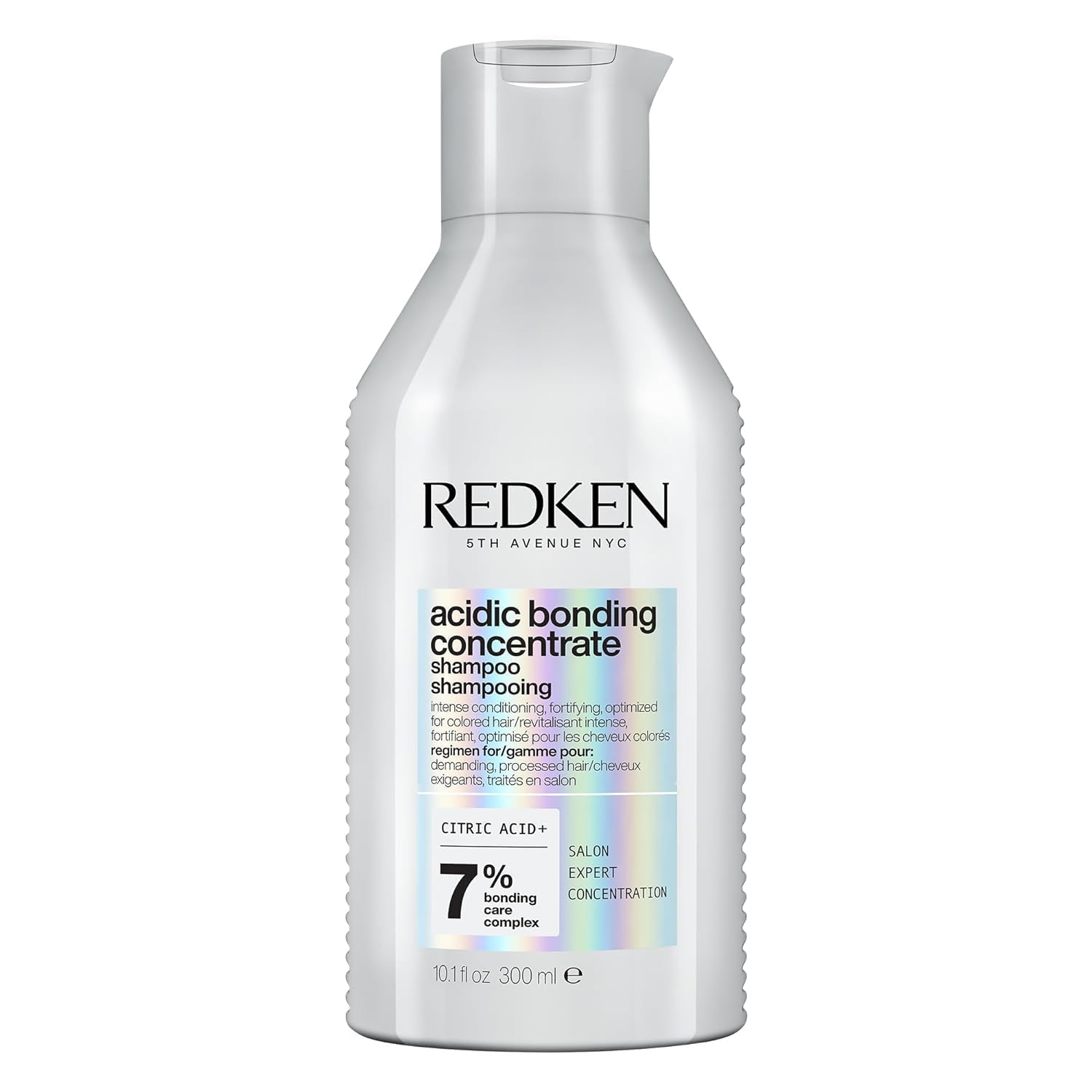 Redken acidic bonding concentrate shampoo bottle on a white background