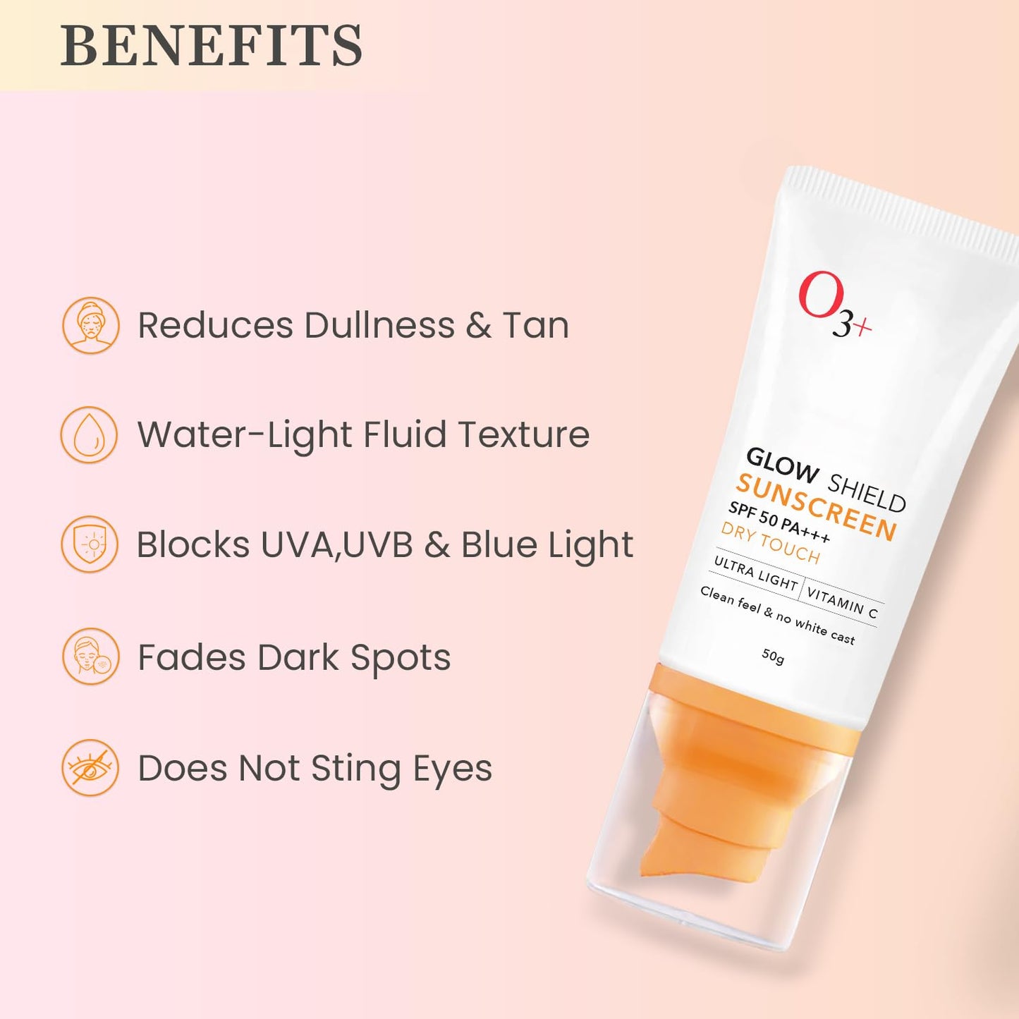 O3+ Glow Shield Sunscreen SPF 50 PA+++ (50gm)