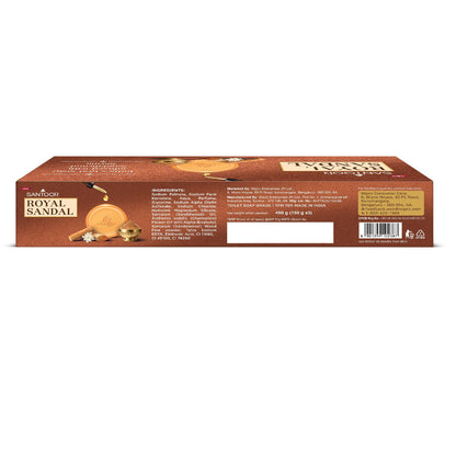 Santoor Royal Sandal Detan Pack | 3 Soaps (150g Each) | 100% Sandalwood Oil & Powder | 3-Step Natural Detan | Reduces tan, Improves complexion, Even Skin Tone & Glow