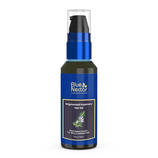 Blue Nectar Rosemary Hair Gel for Curly & Frizzy Hair | Plant Based Keratin Hair Moisturizer for Women & Men | Suitable for All Hair Types (12 Herbs, 50ml)