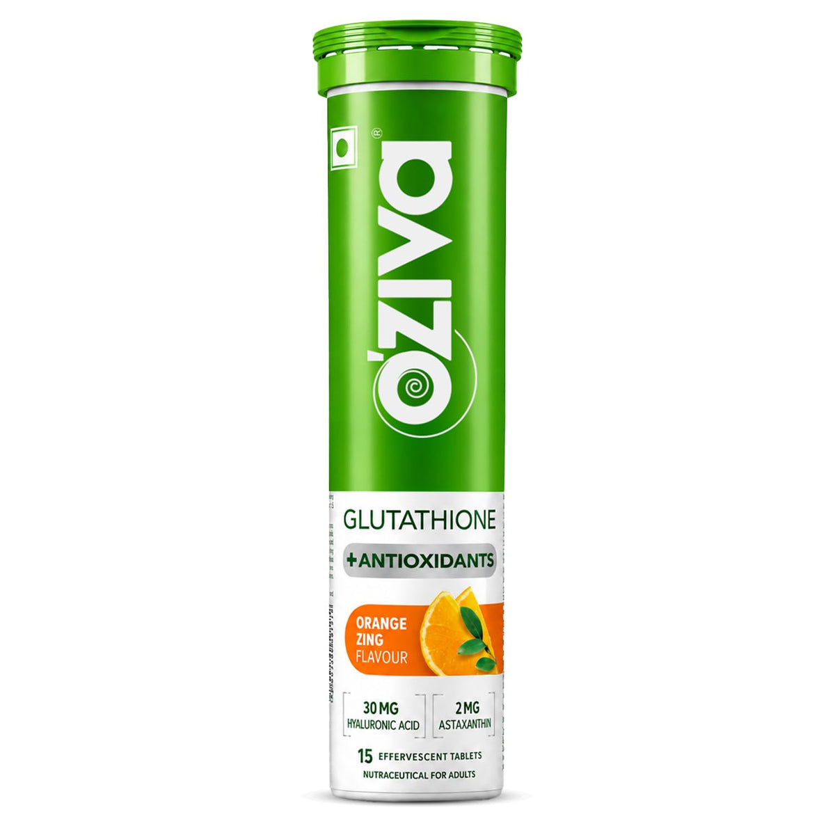 OZiva Bioactive Glutathione Tablets, Skin Glow, Vitamin C, Orange 15 Tabs Effervescent Tablets | L-Glutathione| Hyaluronic Acid | Lycopene| Vitamin C For Skin Glow & Anti-Pigmentation