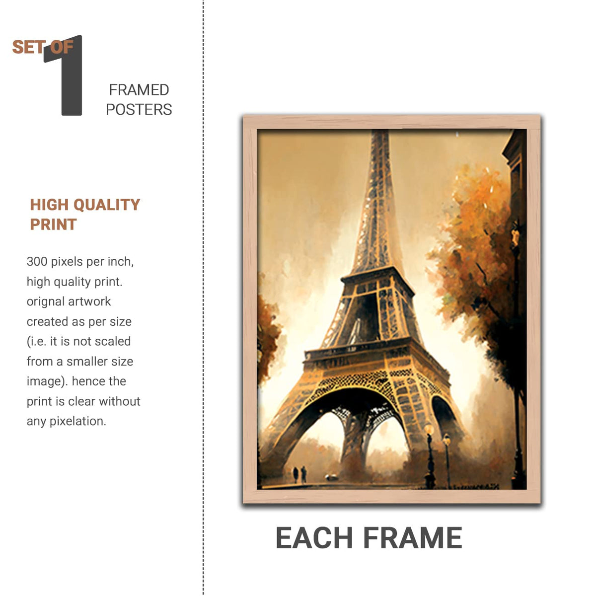 Modern Art WALL Framed Painting | Big Aesthetic Flowers WALL Framed Paintings for Living Room Bedroom Wall Decor (ART-7, 13W x 17L INCH)