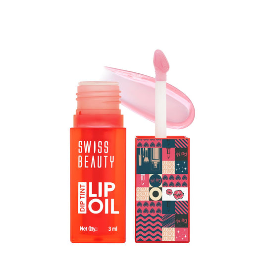 Swiss Beauty Dip Tint Lip Oil | Colour-Changing Lip Oil | Glossy Finish | Long-Lasting Moisturisation | Enriched with Vitamin E | Shade-01 Strawberry, 3ml