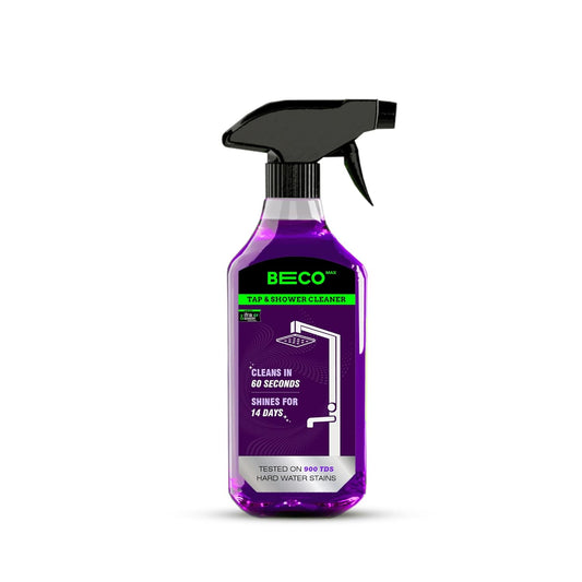 Beco Tap-Shower & Limescale Remover -500 ml | Descaler Liquid | Instantly Removes Stains | Cleans in 60 seconds | Non-Toxic | Max Shine | Suitable for Bathroom, Taps, Showers,Tiles, Mirrors