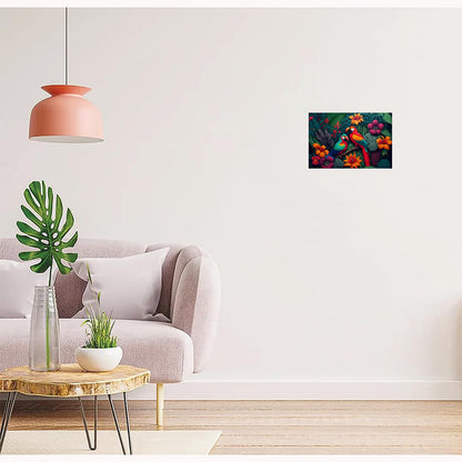 Parrot Paintings for Living room, Parrot Poster Big Size with Sparkle Coated Lamination - 22192 (Self Adhesive) 18x24 Inch