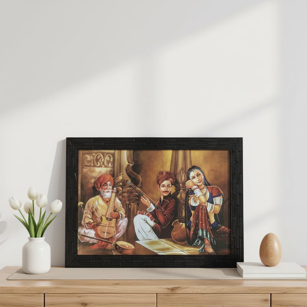 Modern Rajasthani Art Framed Painting | Ready to Hang (multicolor, 14 Inch x 20 Inch)