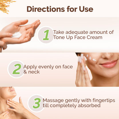 Mamaearth Rice Water Tone Up Face Cream with Rice Water & Niacinamide for Glass Skin 50g | Instantly Brightens | Even Skin Tone | Adds Glow | All Skin Types | Korean Rice Tone Up