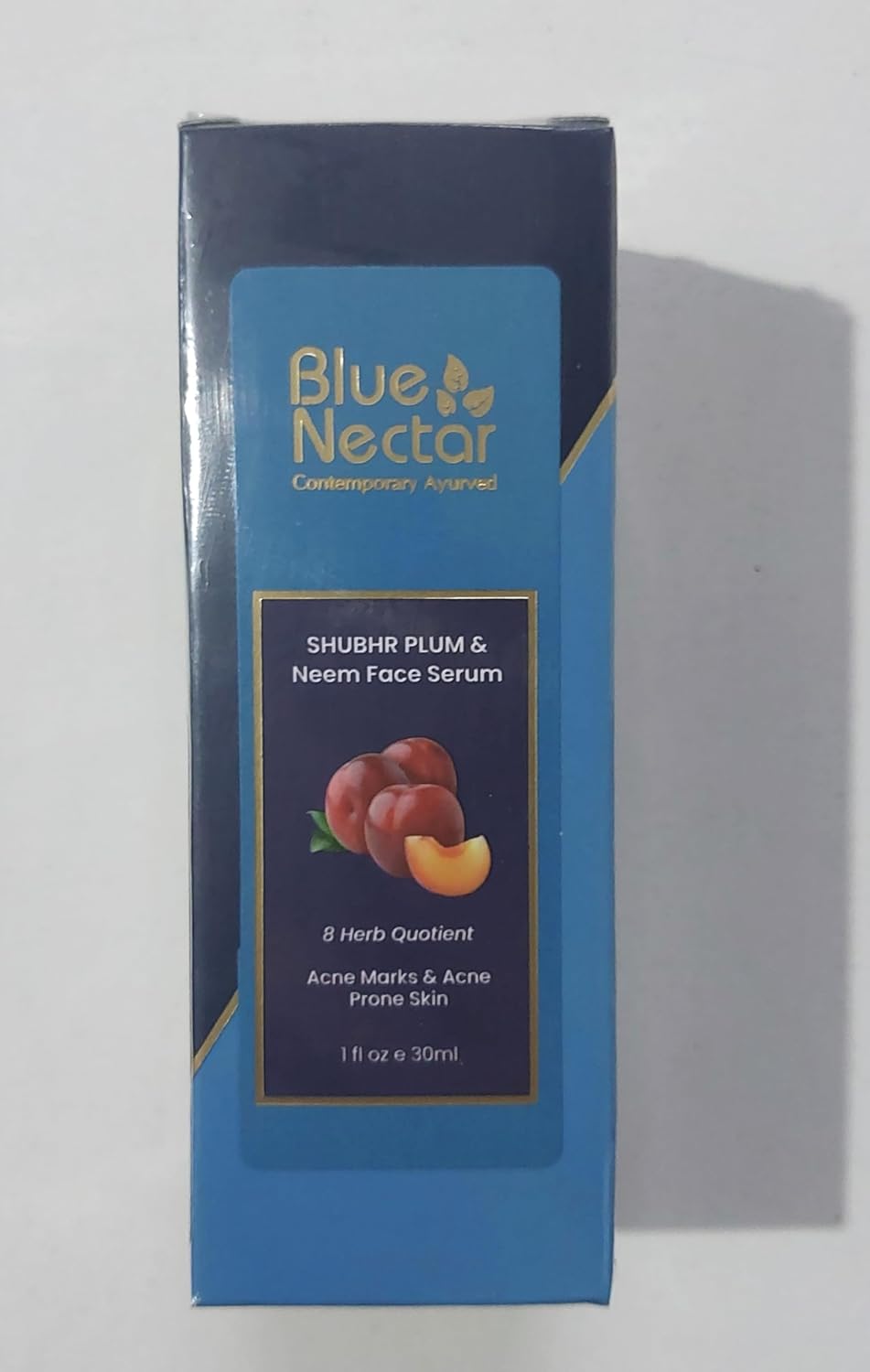 Blue Nectar Plum Face Serum for Acne Prone Skin and Acne Marks | Oil Free Anti Acne Serum for Oily Skin | Pore Minimizing Formula With Plant Based Vitamin C (8 Herbs, 30ml)