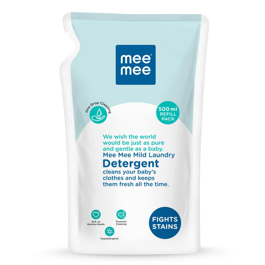 Mee Mee Baby Liquid Detergent 500 ml | Ph balanced, Free from Harsh Chemicals, Safe for mother's hands & baby's skin | Anti-Bacterial, Removes Stains & Odor with One Drop, Hypoallergenic