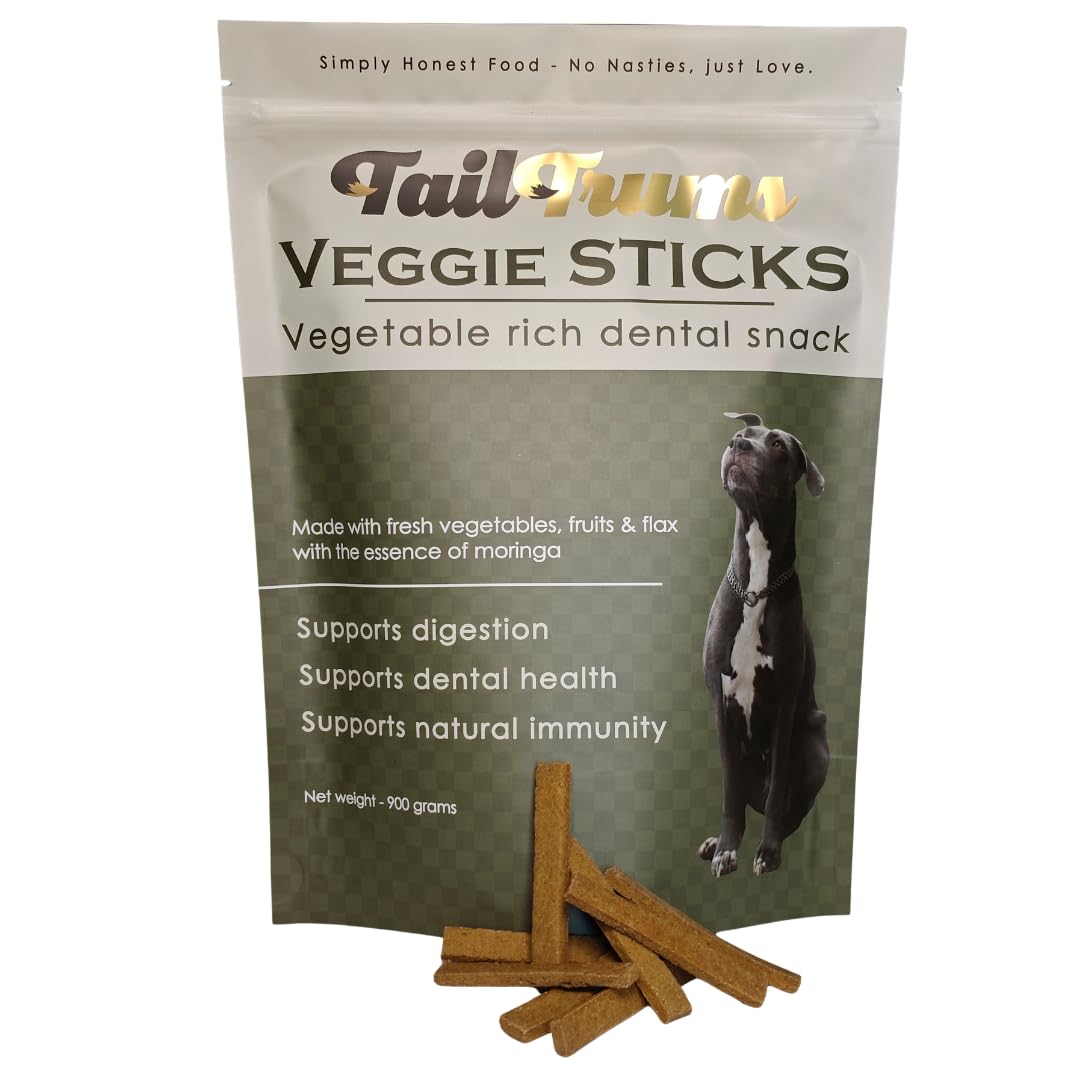 TailTrums Dog Sticks – Veggie Sticks 900g | Healthy Dog Food | Freshly Baked Dog Treats | All-Natural & Preservative-Free | Dog Dental Stick | Human-Grade Ingredients (All Breeds)