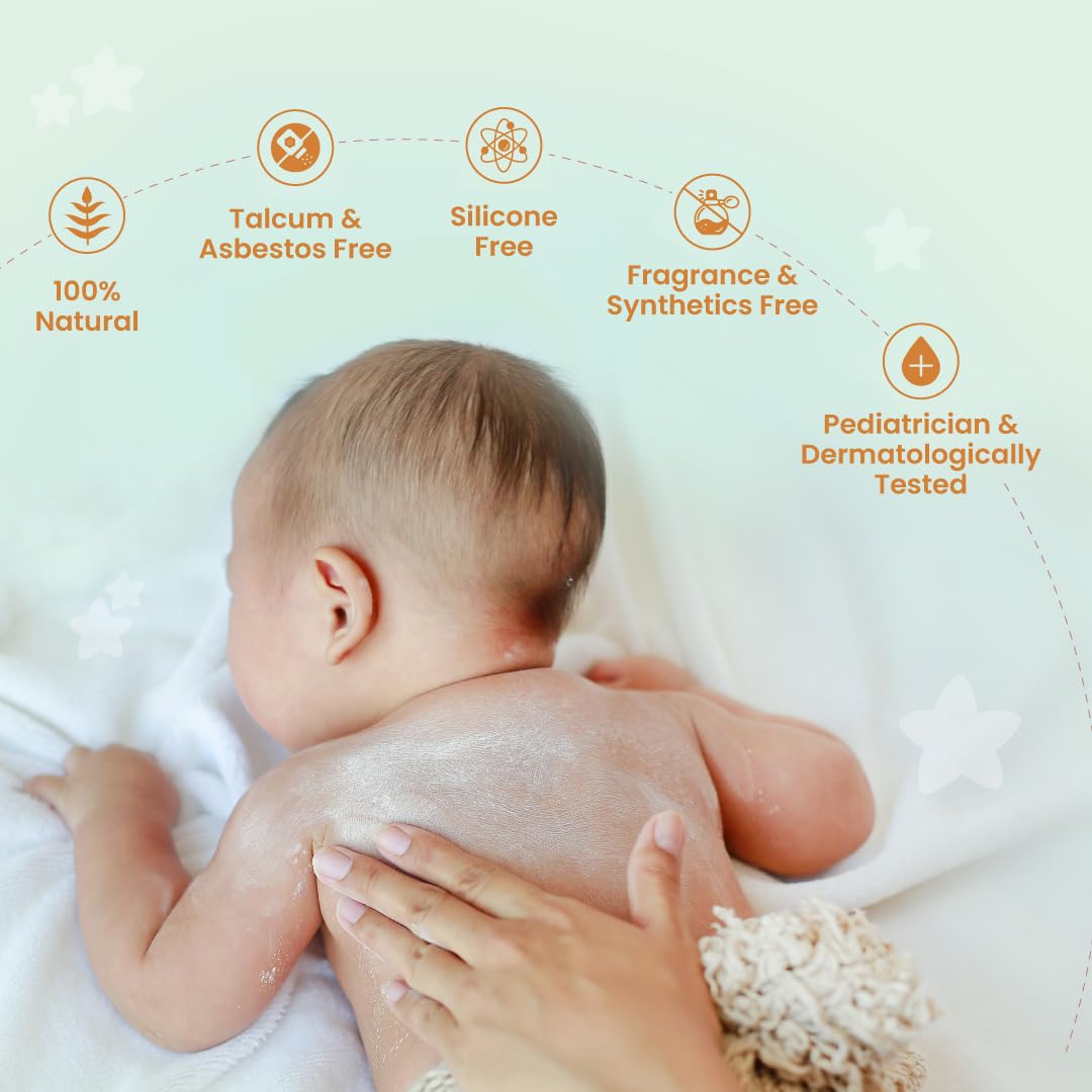Nat Habit Everyday Talc Free Raw Haldi Kusha Baby Powder, Chemical Free & Rashfree, 0-5 Yrs - (150 g)
