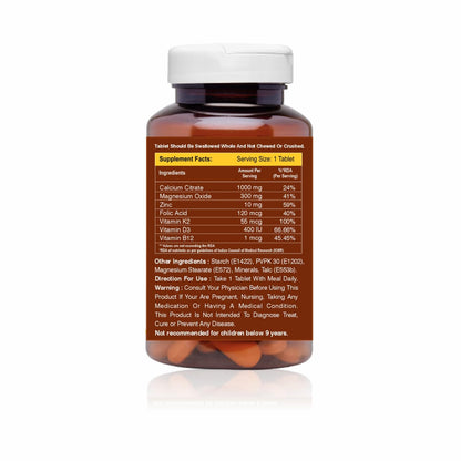 WALPAR Calcium Citrate Supplement 1300mg with Magnesium Zinc Vitamin D3 D B12 B Complex Ideal for Bone and Muscle support & Joint health Ideal for Men Women (1)