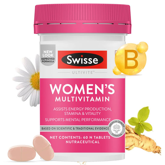 Zephivo Swisse Women's Multivitamin - Manufactured In Australia, Imported Multivitamin From Australia's No.1 Multivitamin Brand - Boosts Energy, Stamina, Vitality & Mental Performance With 36 Herbs, Vitamins & Minerals (60 Tabs)