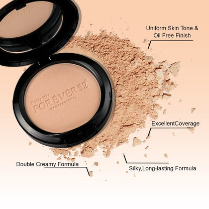 Daily Life Forever52 Two Way Cake Compact for All Skin Types | Lightweight Satin Matte Finish, Oil-Control, Sun Protection, Long-Lasting Coverage, Smooth & Healthy Glow (Medium Shade With Golden Undertone, 12g)