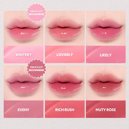TIRTIR Waterism Tinted Lip Gloss, Kiss Ready Lipgloss, 12H Long Lasting Non Sticky Natural Tinted Glow Korean Multiuse Cheek and Lip Tint for Women gift, #18 CHERRID, 1.8g