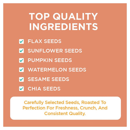 Nutty Gritties Premium Super Seed Trail Mix 200g | 6 Super Seeds in 1 Mix – Flax, Chia, Sesame, Sunflower, Watermelon & Pumpkin | High Protein & Fibre | Healthy Snack | Resealable Pouch